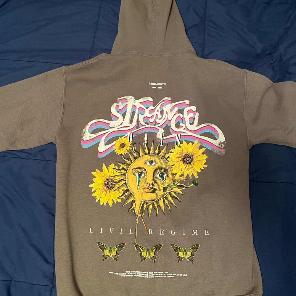 Civil regime strange days sunflower hoodie